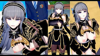 [Eroge Koikatsu! ] Silver-haired huge breasts female knight (Orichara) boobs rubbed H! [Hentai game]