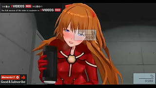 Uncensored Hentai animation Asuka Footjob and Jerk Off Instruction ASMR Earphones recommended.